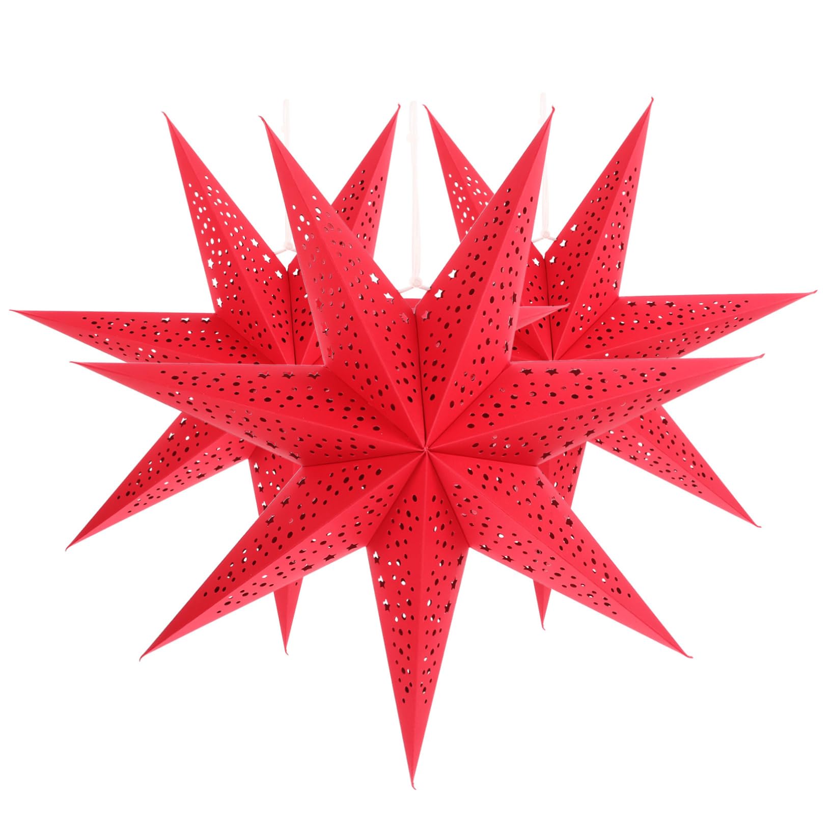 Uonlytech 3 Piezas Pantalla Heptágono Lámpara Colgante Linterna Estrella Pantalla De Vacaciones Pantalla De Lámpara De Rompecabezas Linternas De Papel Objetos Decorativos 3d Ahuecar