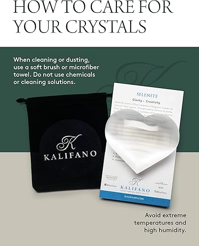 Miniatura 5 de KALIFANO Piedra de preocupación del corazón selenita con efectos curativos y calmantes selenita de alta energía piedra de palma de amor de espina de