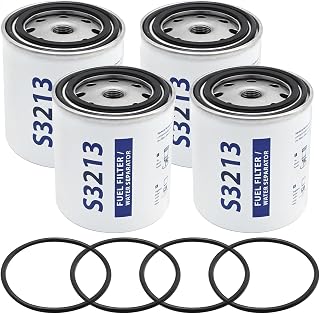 35-60494-1 4PCS Marine Fuel Filter S3213 Fuel Water Separator, Replacement for ‎Mercury 35-60494-1 Replacement for Racor S3213 B32013 Replacement for MAR-24563-03-00, Replaces 35-809097
