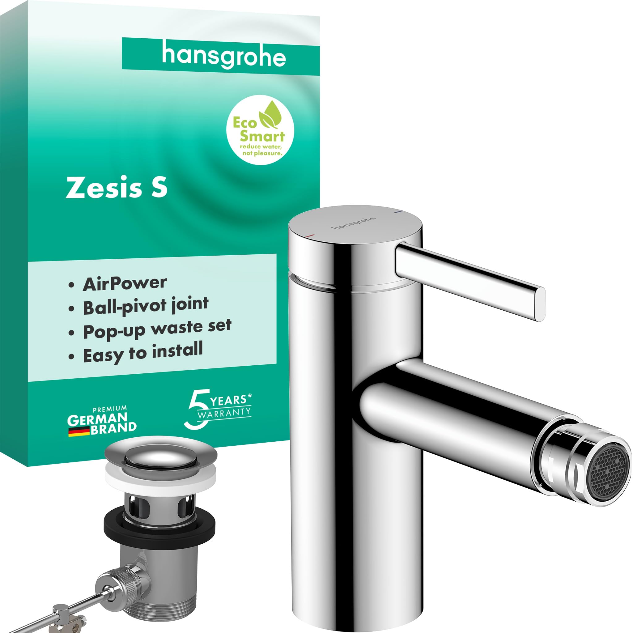 Mitigeur de bidet hansgrohe Zesis S économique EcoSmart en métal