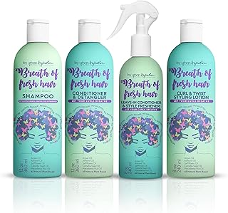 Urban Hydration Breath of Fresh 4 Piece Kit | Prevents Breakage, Tames Frizz, Softens Curly/Coily Hair