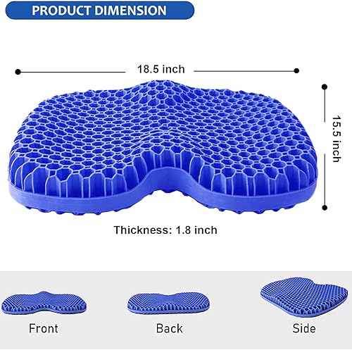Miniatura 2 de Cojín de gel para asiento de coche, cojín de gel transpirable en forma de U para sentarse durante mucho tiempo, cojín para silla de oficina, cojín