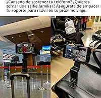 Vista 5 de Perilogics - Soporte universal para teléfono en vuelo de avión. Visualización manos libres con rotación multidireccional de 360 grados.