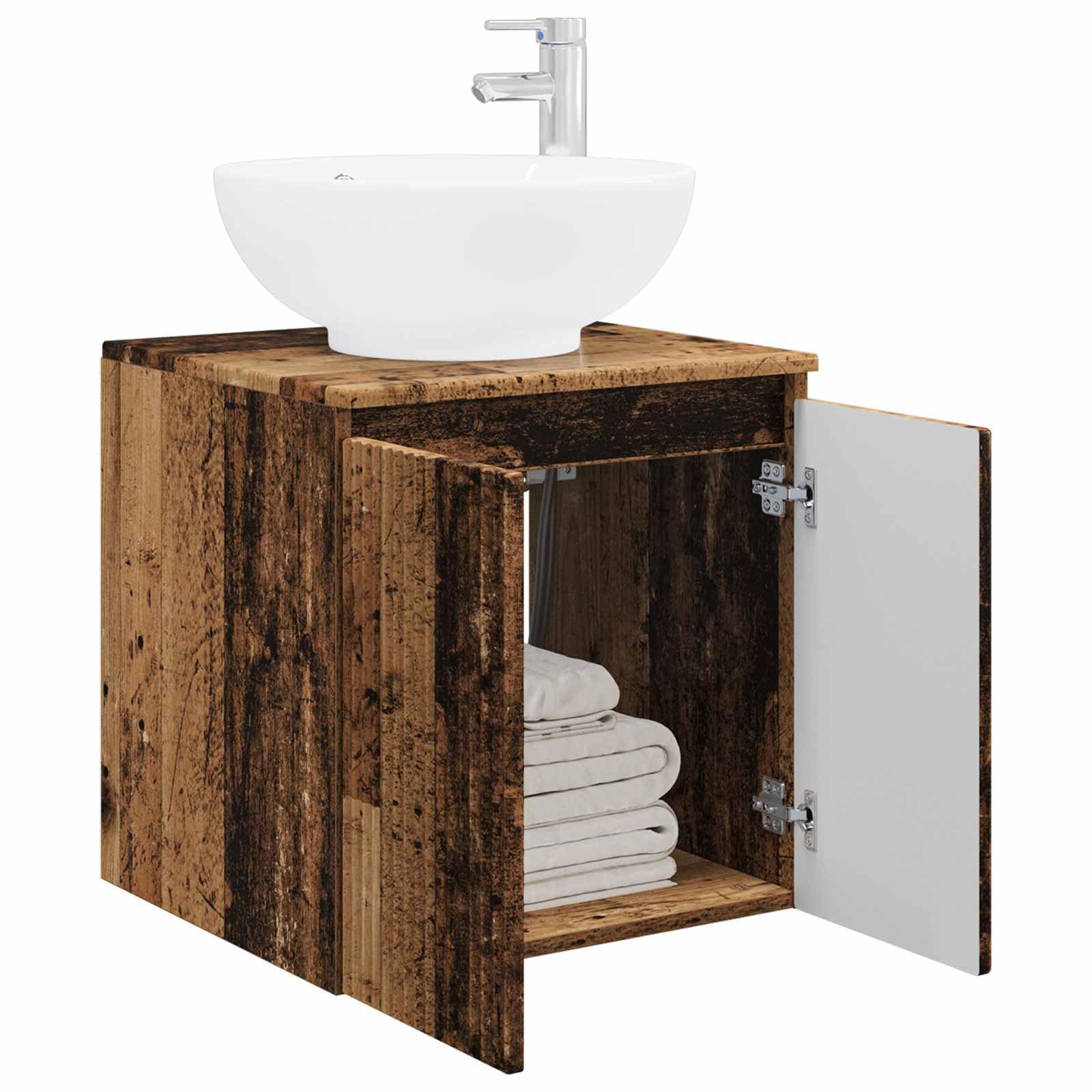Vidaxl Wall-Mounted Sink Vanity Old Wood 49.5 X 44.5 X 65 Cm