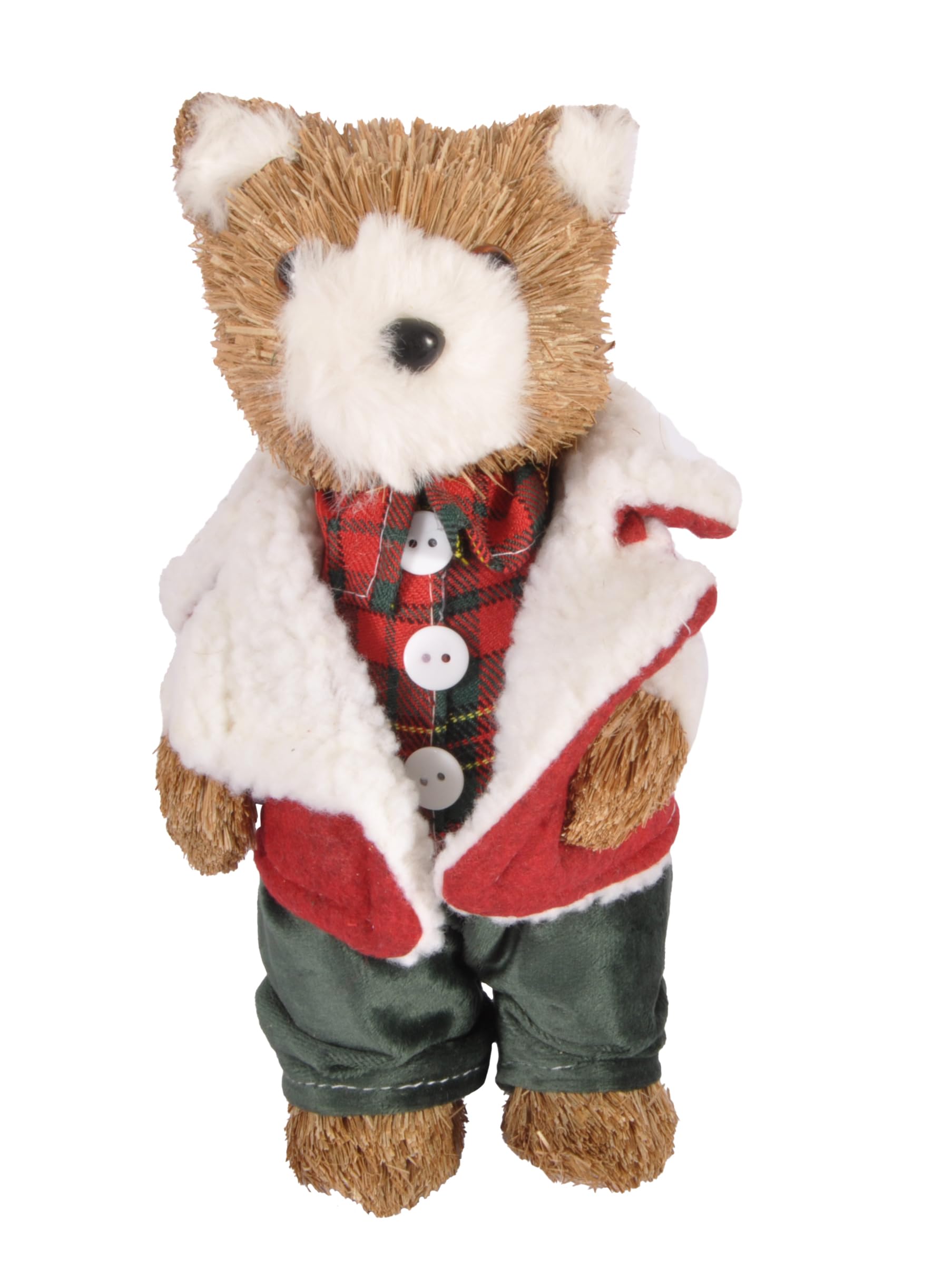 Ciao Christmas Teddy Bear Male (25cm) puppet decoration in natural material and fabric, red, 25 cm