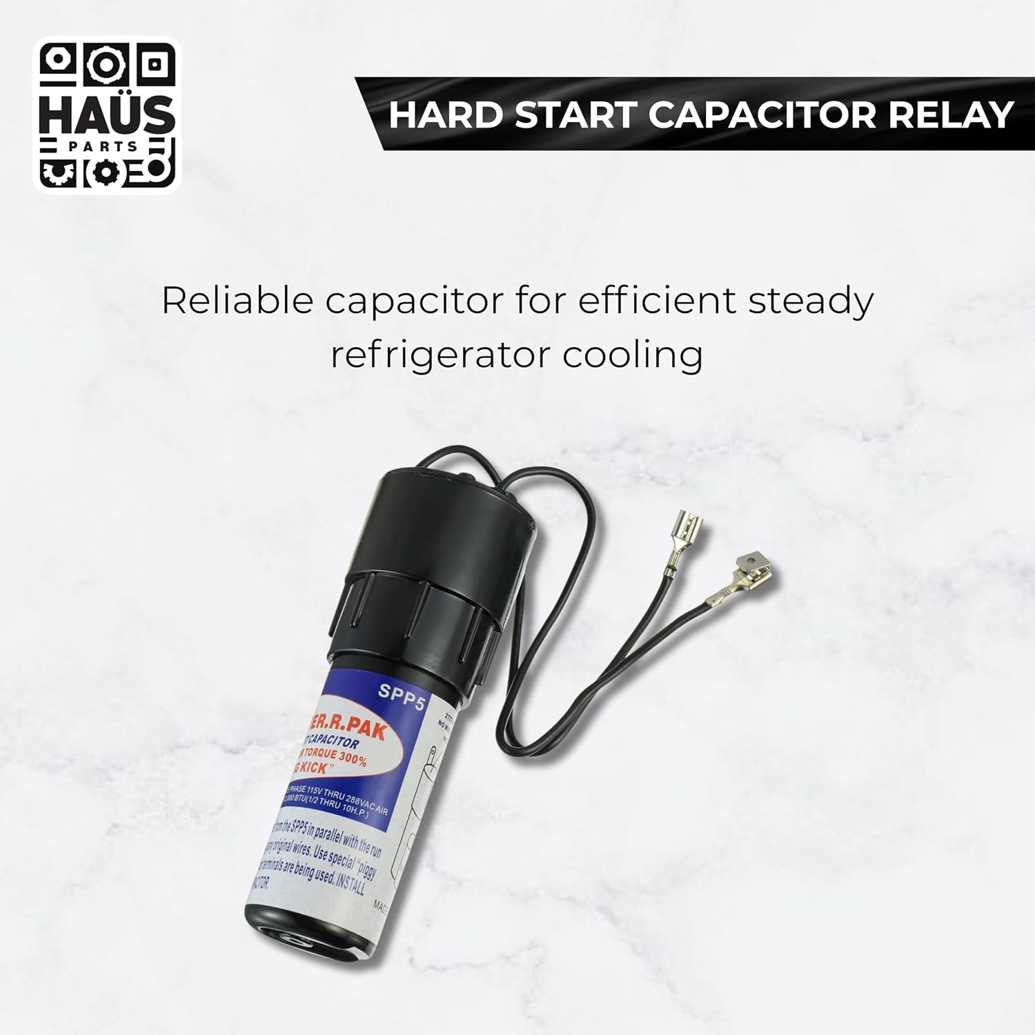 SPP5 Hard Start Capacitor Relay 1/2 Thru 10 H.P. Increases Compressor Torque 300% Compatible with Top Brand Replaces with TJ90HS6, AP4502872, 35702, AP5648661 2-Pack