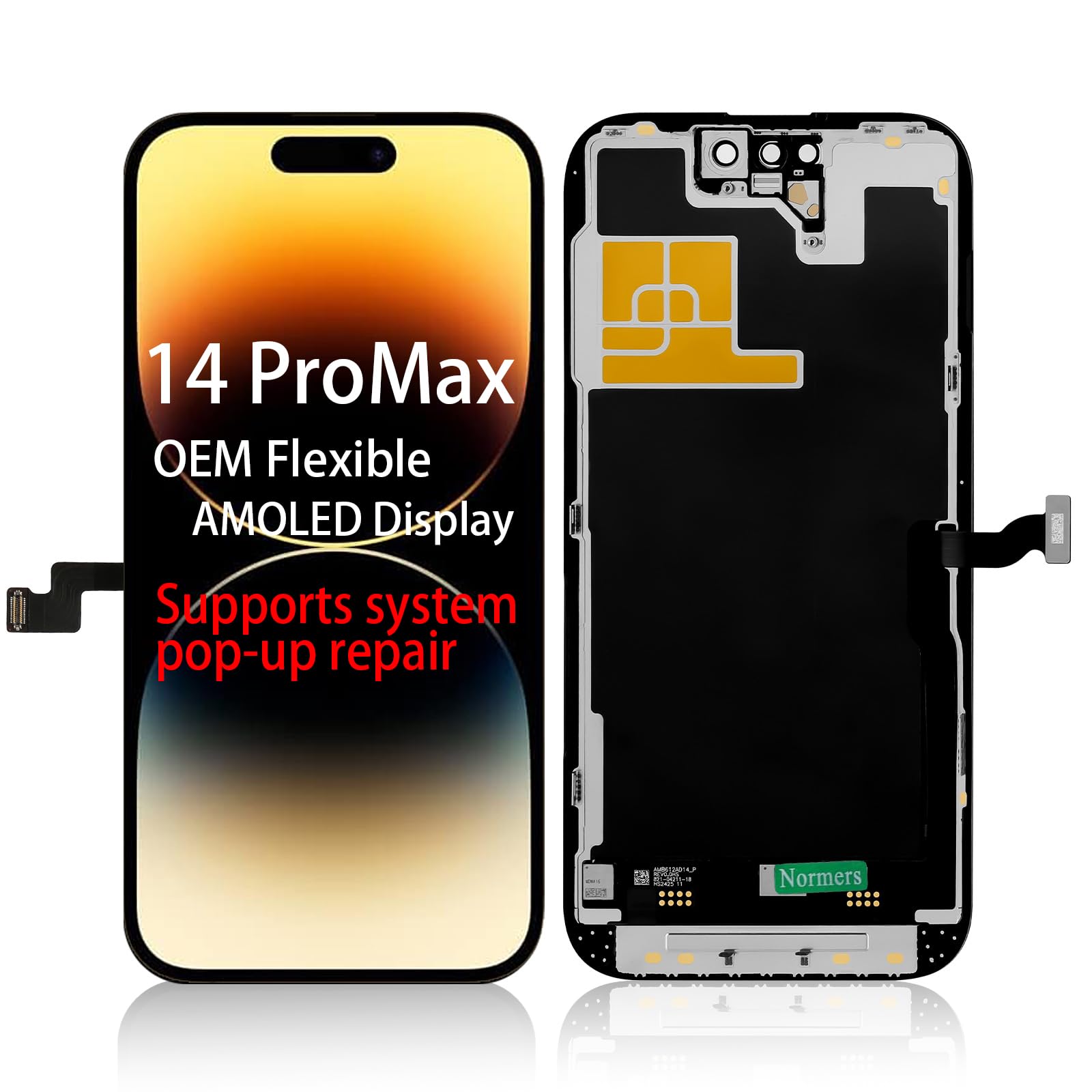 Photo 1 of ?Fixes System Pop-Ups? for iPhone 14 pro max Screen Replacement AMOLED Display with 120Hz, OEM Grade Quality, 6.7' Inches 3D,[NOT LCD],Touch LCD Digitizer, Repair Tools and Protective Film.