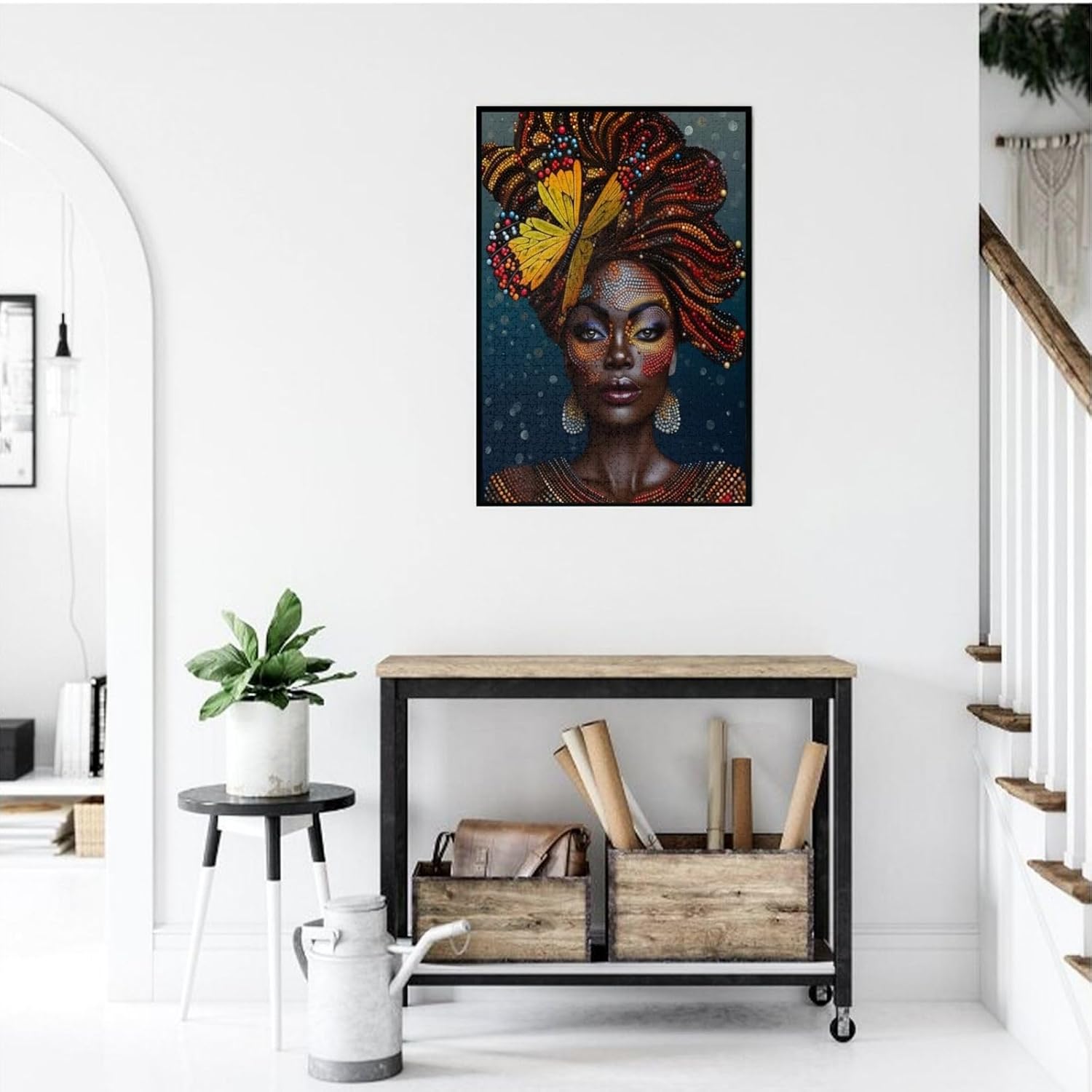 Jigsaw Puzzles 1000 Pieces Adults & Families Butterflies African American Woman Formation Wooden to Toys Gift Entertainment Home Decoration 29.5 x 19.6 in