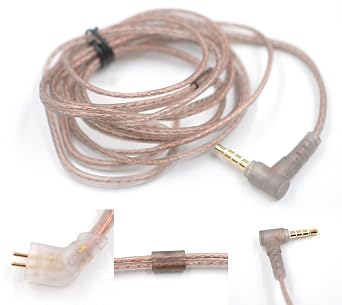 2Pin 0.75MM Oxygen-Free Copper Transparent Earphone Replacement Cable in-Ear Headphone Upgrade Cable for KZ ZS10 ZST ZSR ED12 EDX ES4 ES3 AS06 BA10 AS10 ZST-X Headphones No Mic, B Pin