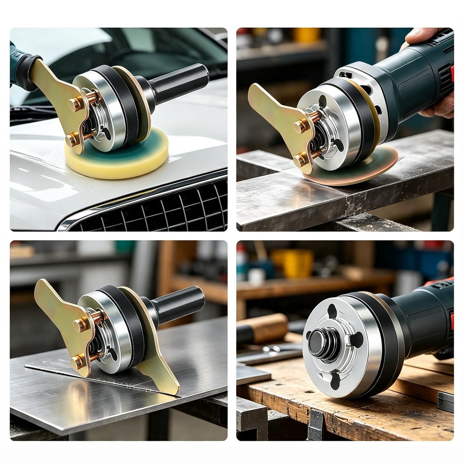 3/8" (10mm) Electric Drill Angle Grinder Mandrel Adapter Disk Holder Wrench Set with Lock Nuts