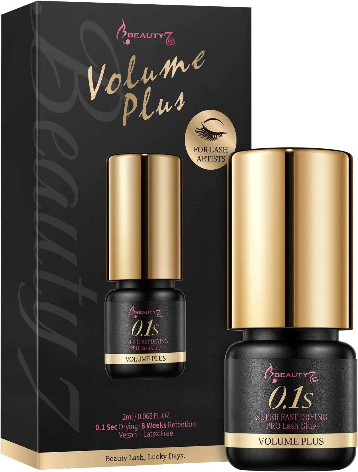 Beauty7 Eyelash Extension Glue with Tweezer, Cluster Lash Ultra Plus