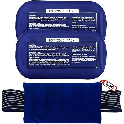 Ice Packs for Injuries Reusable (3-Piece Set) – Hot and Cold Ice Packs for Knee, Reusable Gel Wraps Support, Adjustable Ice Pack Pain Relief for Shoulders, Back Joints Muscles, Knees, Arms and Legs