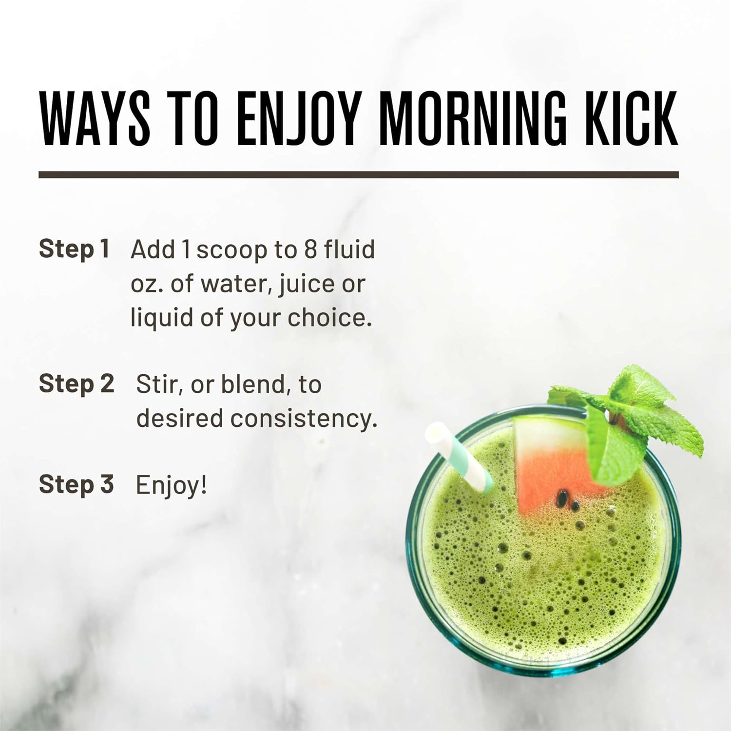ROUNDHOUSE PROVISION Morning Kick by Chuck Norris - Watermelon Mint Flavor - Greens Superfood Powder with Probiotics, Collagen Peptides & Ashwagandha to Help Support Gut & Joint Health, 3 Pack