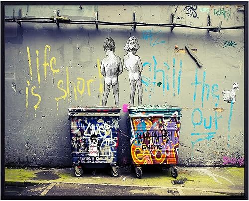 Divertida imagen motivacional de arte callejero de Banksy de 8 x 10 pulgadas - Foto de graffiti urbano, decoración de pared, decoración para el