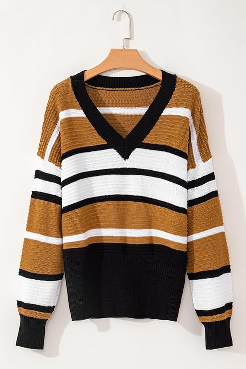 トップス V Neck Jacquard Knitted Pullover BROWN Lululemon Rippled V-Neck Pullover - Copper Brown - lulu fanatics