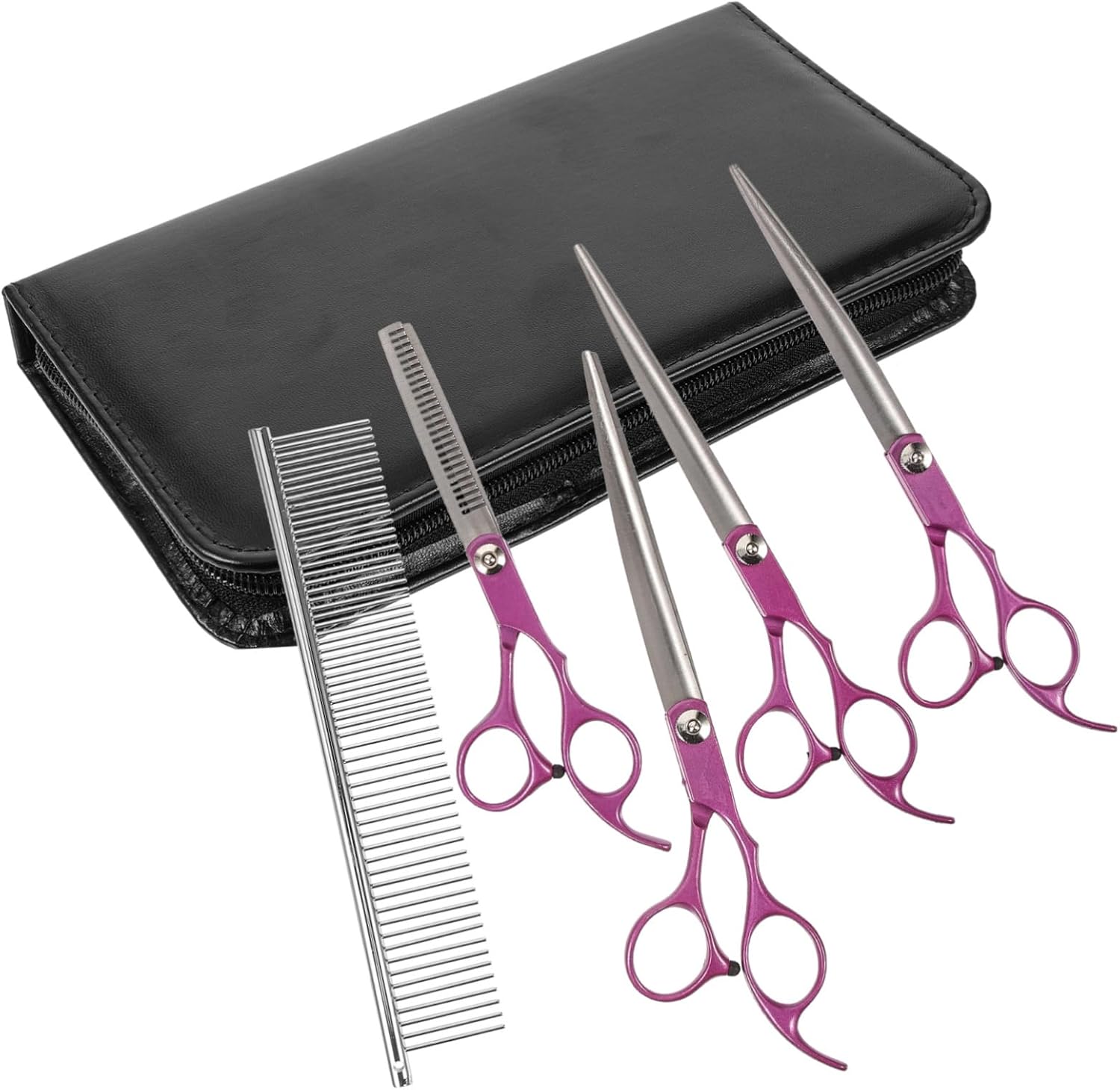 POPETPOP 1 Set Portable Pet Grooming Scissors Kit Lightweight Dog Cat Hair Scissors with Storage Bag for Easy Travel and Use