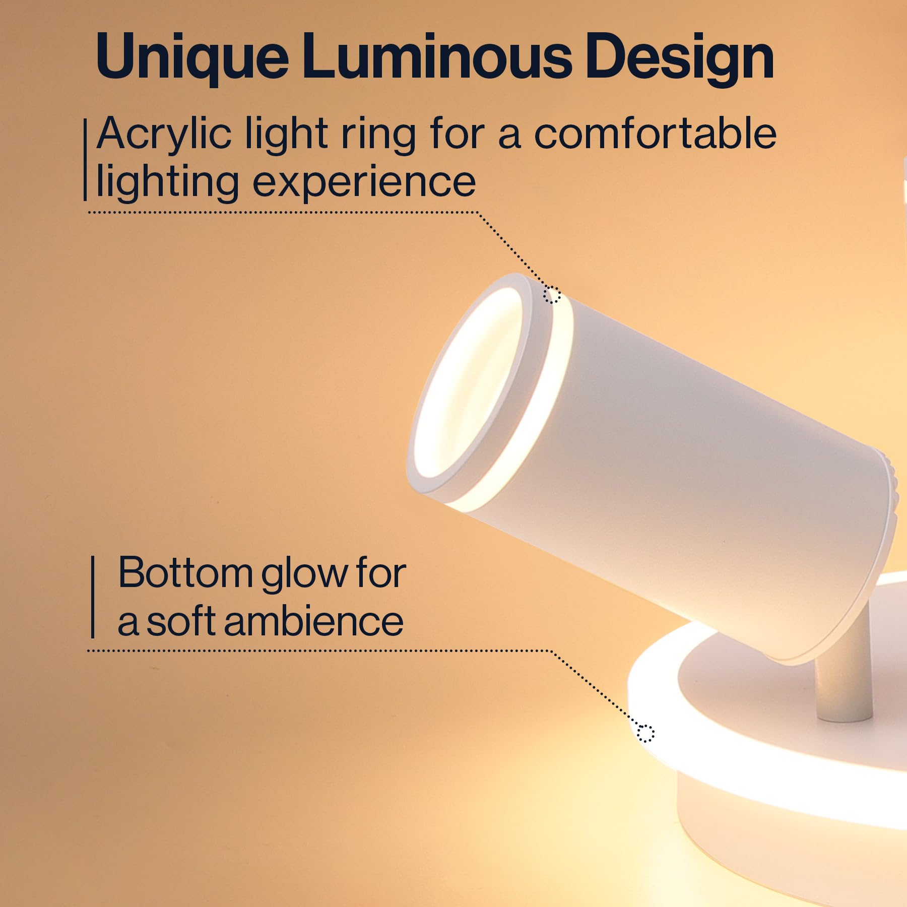 Faretti LED Soffitto Orientabili - Faretti da Soffitto Interno Bianco - Lampadario Soffitto 4 Luci con 4 x 5W GU10 LED, 3000K Bianco Caldo Faretti da Parete per Cucina, Camera da Letto, Soggiorno