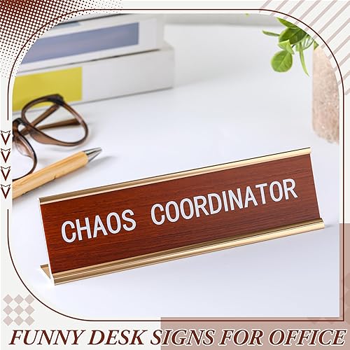Miniatura 3 de Weysat Divertidos letreros de escritorio para diversión en la oficina, accesorios de oficina, decoración de placa de identificación novedosa para