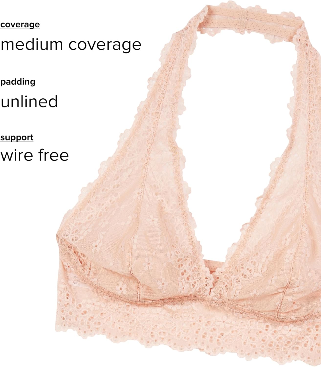 b.tempt'd Womens Inspired Eyelet Unlined Halter Bralette, 910319 - Image 4