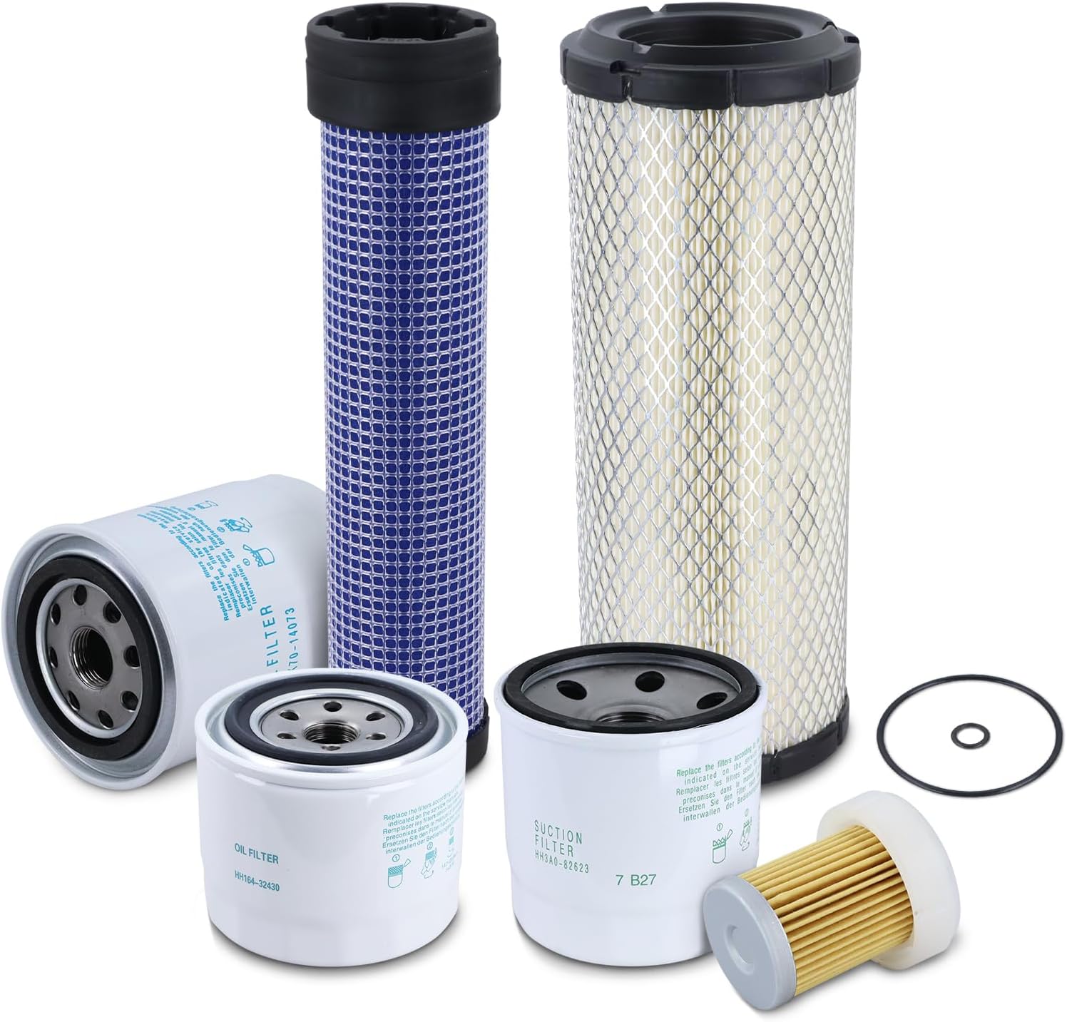 Maintenance Service Filter Kit Fit for Kubota L2800 L3200 L3400 L3700SU L3800 HST Replaces HH164-32430 HHK70-14073 HH3A0-82623 6A320-59330