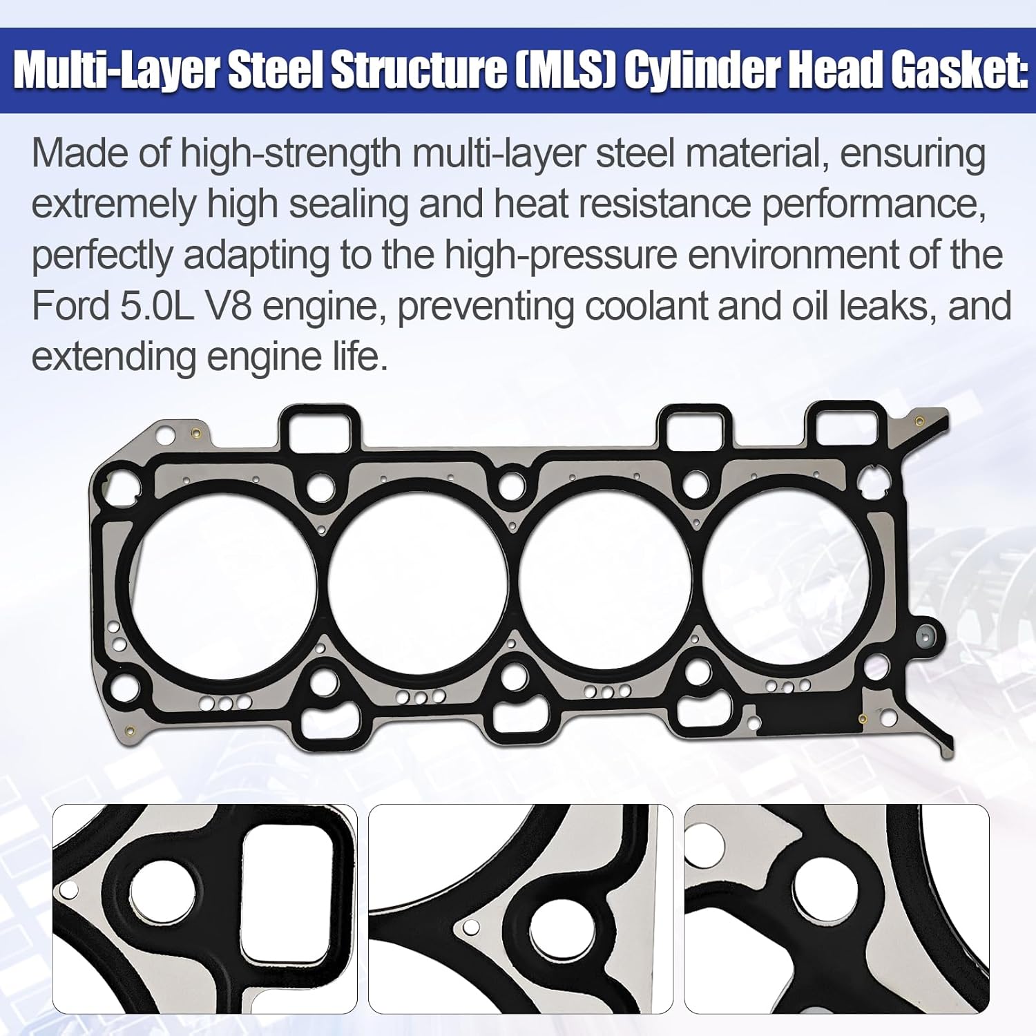 5.0L V8 Timing Chain Kit with Head Gasket Set & Bolts for Ford F-150 & Mustang GT 2011-2014 – DOHC 32-Valve Ti-VCT, for Gen 1 Coyote