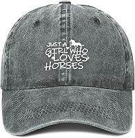 Vista 1 de Just Girl Who Loves Horse - Gorra de béisbol para mujer, ajustable, de moda, de algodón