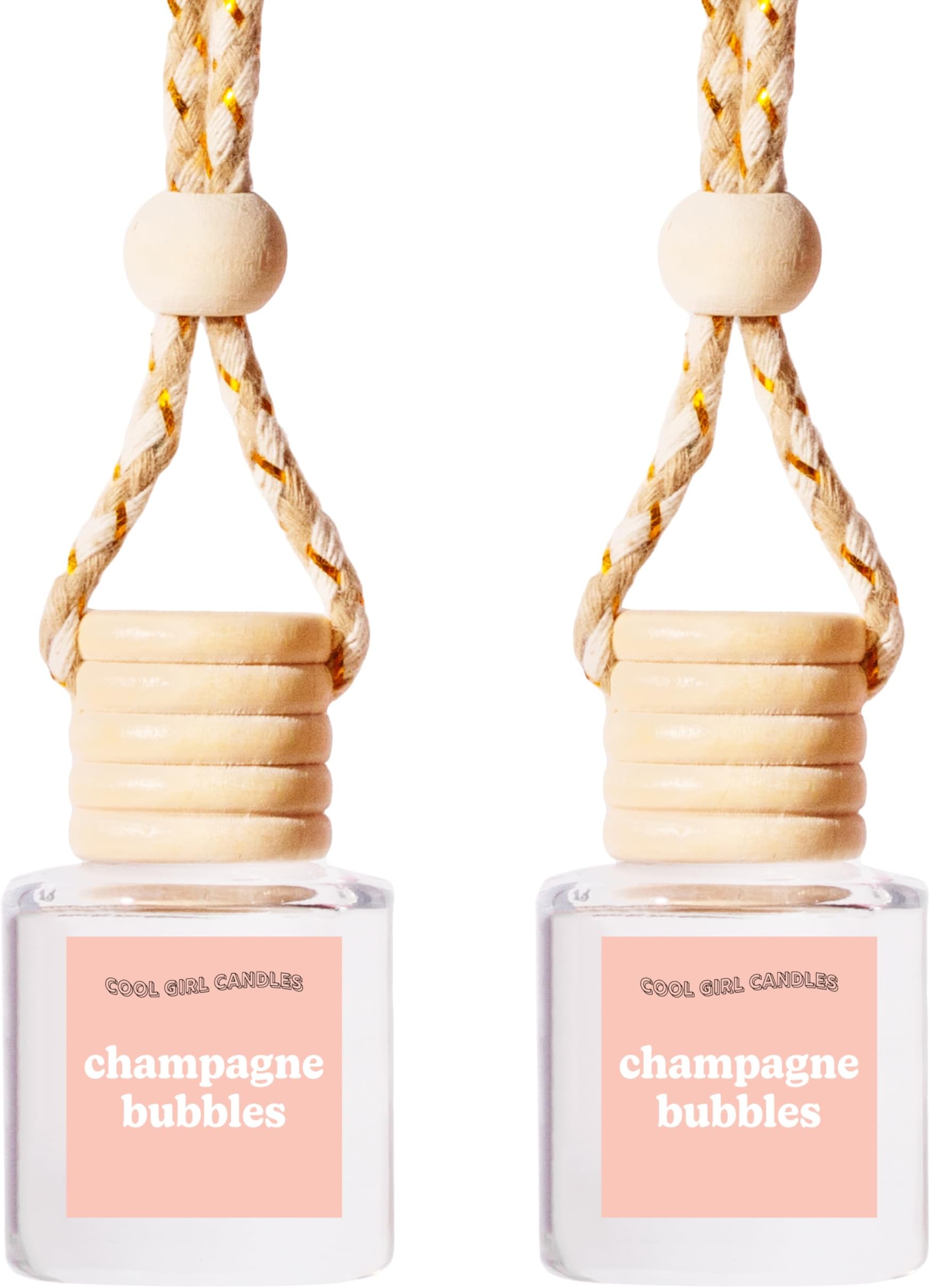 COOLGIRLCANDLES Champagne Bubbles Car Hanging Fragrance Oil Scents Aromatherapy Automobile Diffuser, Long Lasting