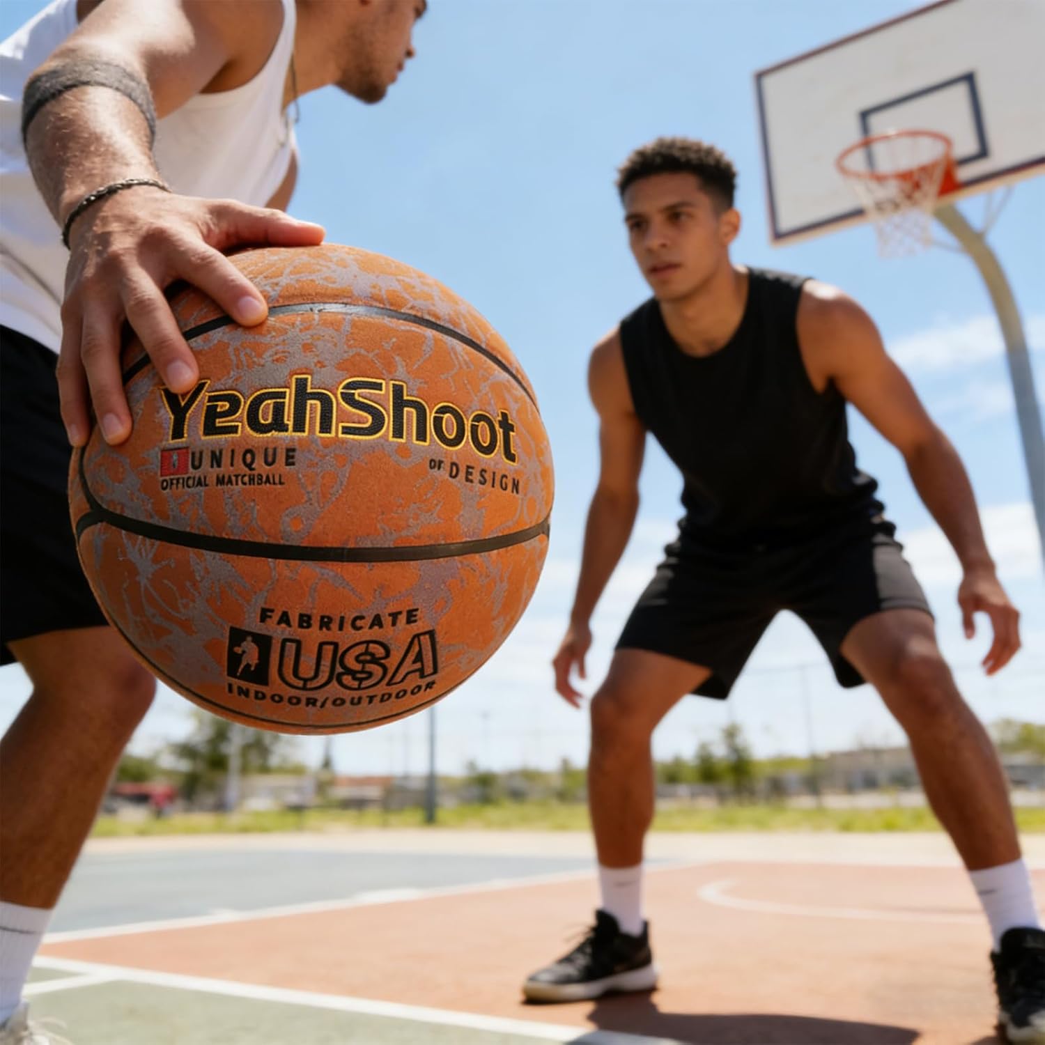 ​Reflective Basketball - Cool Basketball Glow-in-The-Dark PU Alcantara Leather, Premium Grip for Indoor＆Outdoor (Brown-Tree Root Patterns, Size 7/29.5")