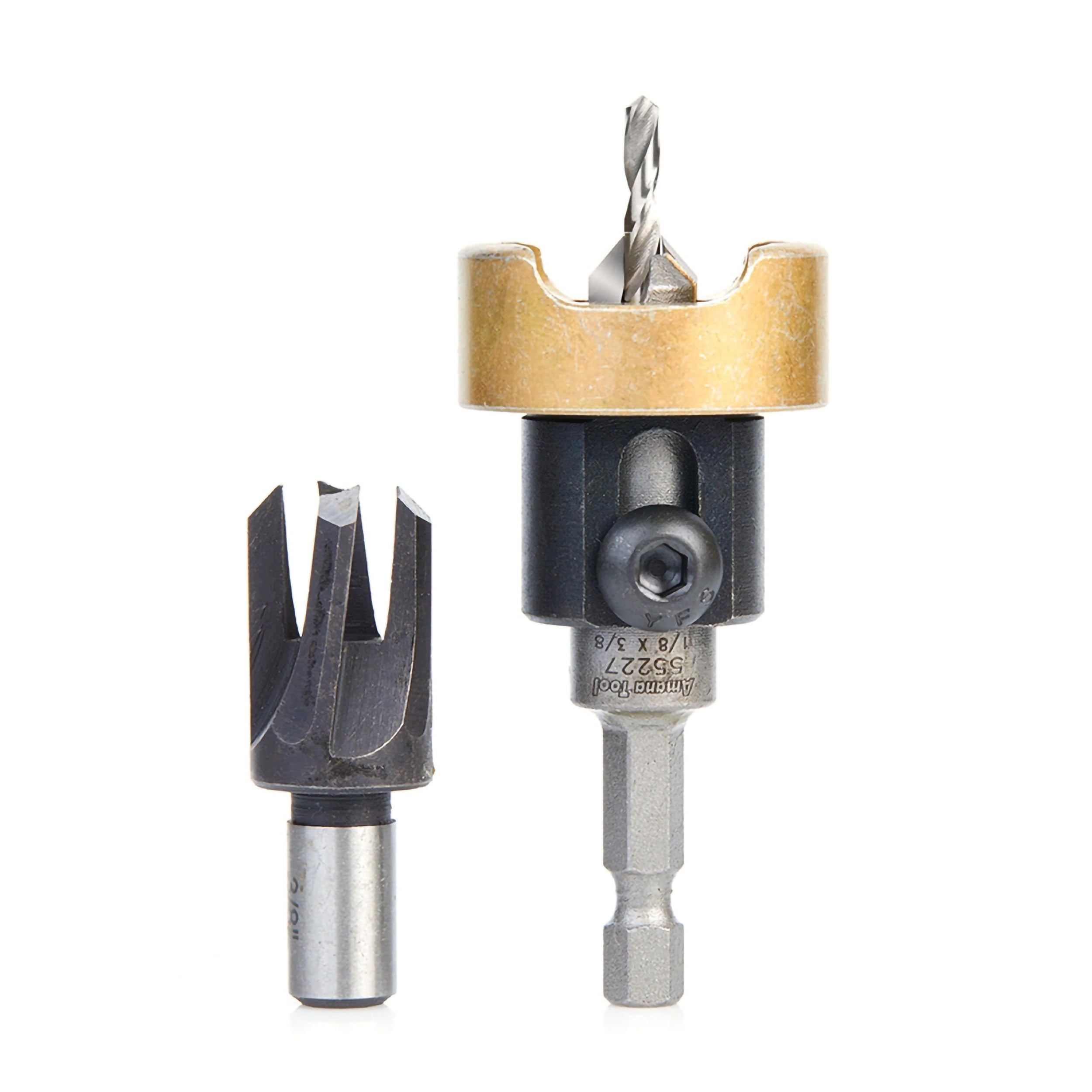 Amana Tool Carbide Tipped Countersink Drill Bit with, Plug Cutter, AMS-307, 2-Pc — image 1