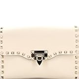 Pre-Loved Rockstud Flip Lock Flap Bag Leather Medium, Neutral