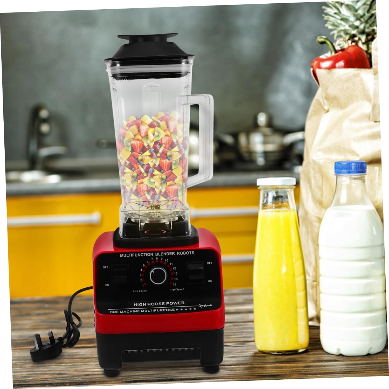 KICHOUSE 1set Replaceable Plastic Juicer Cup with Cover Dishwasher Safe Replacement Cup for Juices Blending for Other Easy to Clean Portable Design