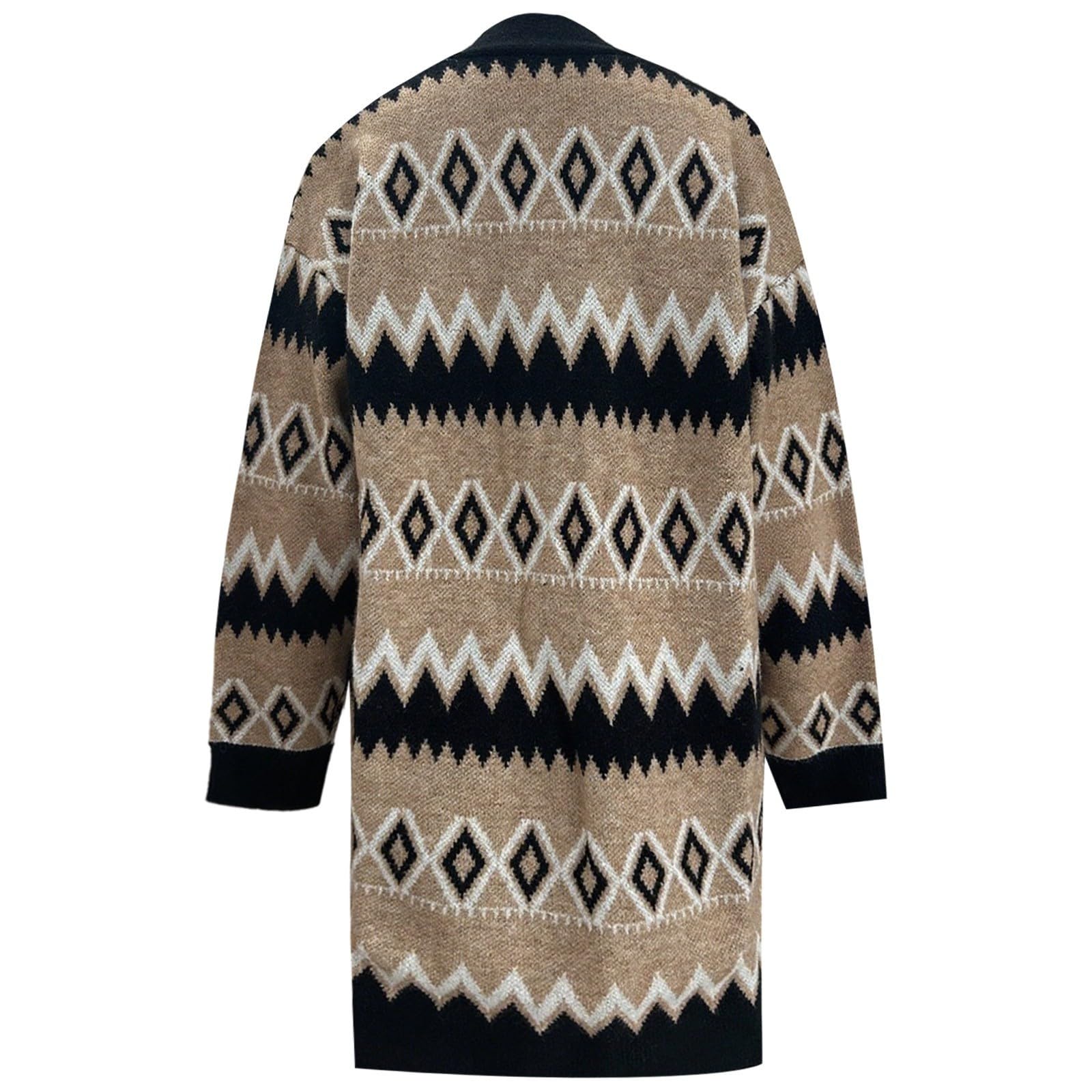 Générique Gilet Femme Chic Et Elegant - Cardigan Tricoté À Motif Long pour L'Automne Et l'hiver Vêtement D'Extérieur Chaud Et Décontracté