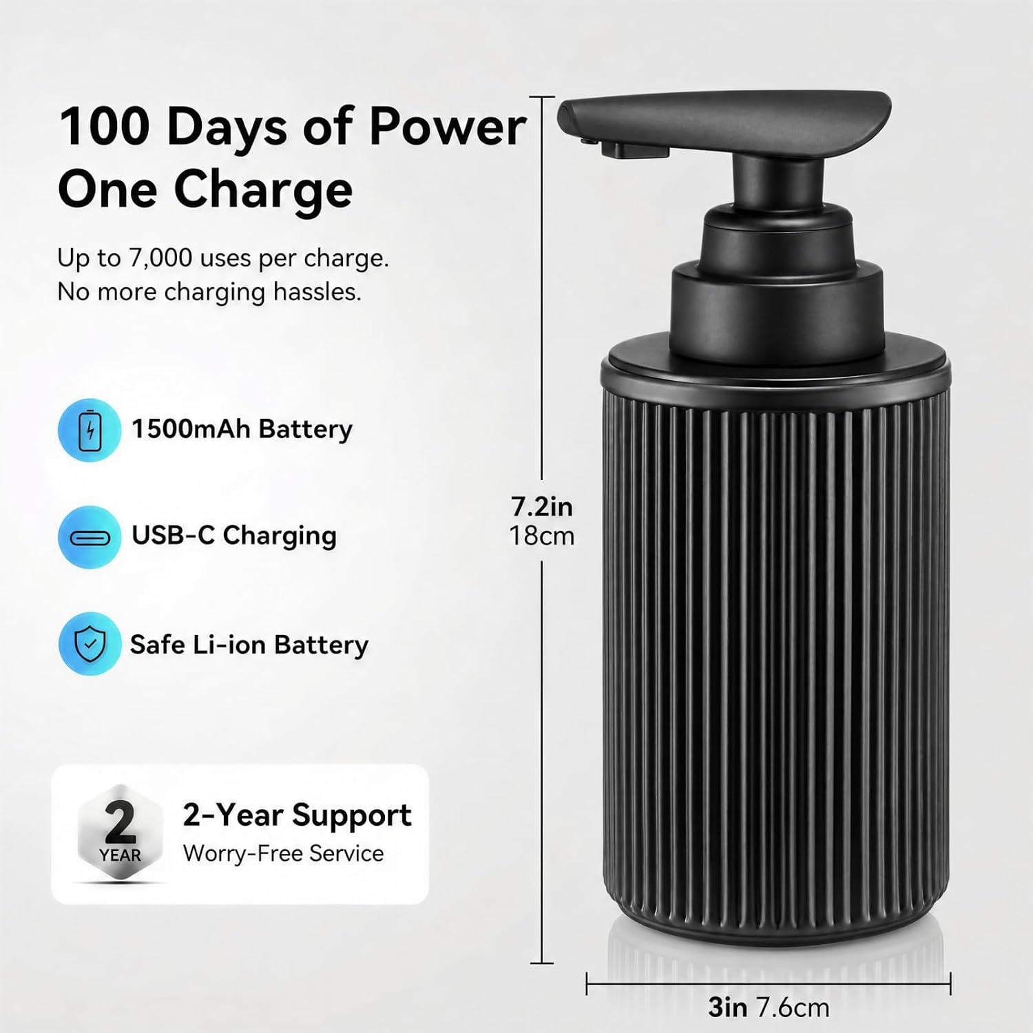 Automatic Touchless Liquid Soap Dispenser Black Glass