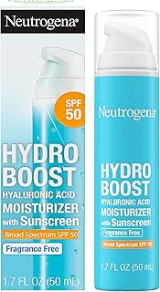 Neutrogena Hydro Boost Face Moisturizer with SPF 50, Hydrating Facial Suncreen Lotion, Non-Comedogenic and Fragrance-Free,...