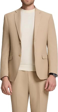 Mens Knit Suit Set 2 Pieces Slim Fit 2 Button Suit Blazer Pants Lightweight Casual Tuxedo Men for Wedding Prom