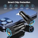 Paquet de 6 USB C Chargeur de voiture, Ancekoy 38W Double USB-C + USB-A Chargeur de voiture Adaptateur rapide PD/QC 3.0 Adaptateur d'éclairage de cigarette USB Plug chargeur pour iPhone 16/15/14/13/12/11/Pro Max, iPad, Samsung,Pixel
