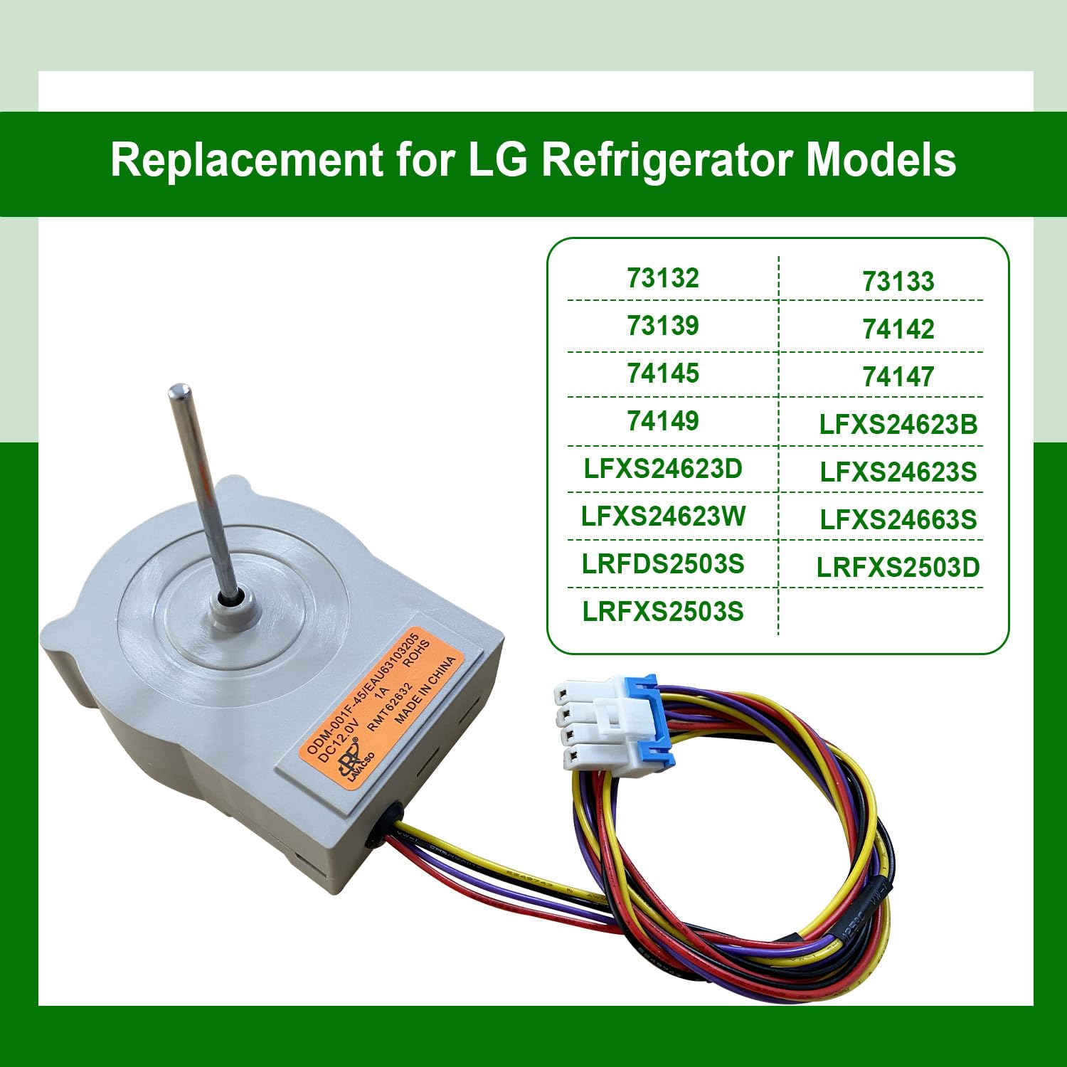 ALTBET Refrigerator Condenser Fan Motor DC8.8V 3.72W Compatible With LG Refrigerators 73132, 73133, LFXS24623B Replace EAU63103205, 4509125