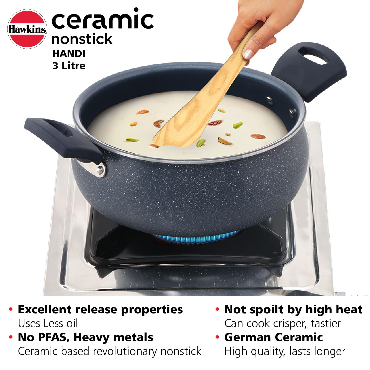 Hawkins Ceramic Handi - Nonstick & Healthy Cooking -4