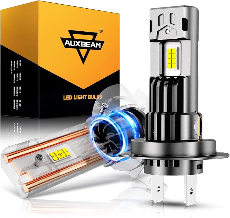 Faróis de neblina Auxbeam Q50 Series H7 6500K com ventilador – Par