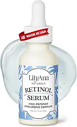 Sérum Retinol da LilyAna Naturals – Sérum Retinol para Rosto tem retinol puro (2,5%) para tratamento eficaz de manchas escuras e cicatrizes de acne – Sérum de vitamina C para rosto