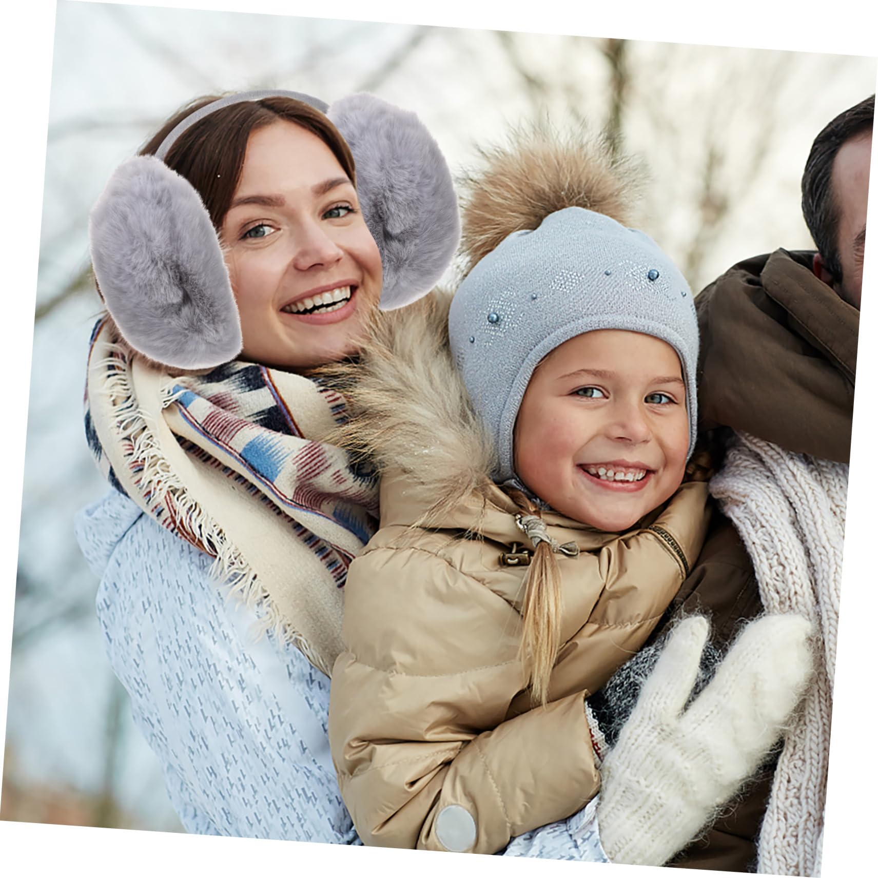 SOIMISS 4piezas Orejeras Plegables De Moda Para Mujer Calentadores De Oídos De Flanela Accesorio De Invierno y Cómodo Para Actividades