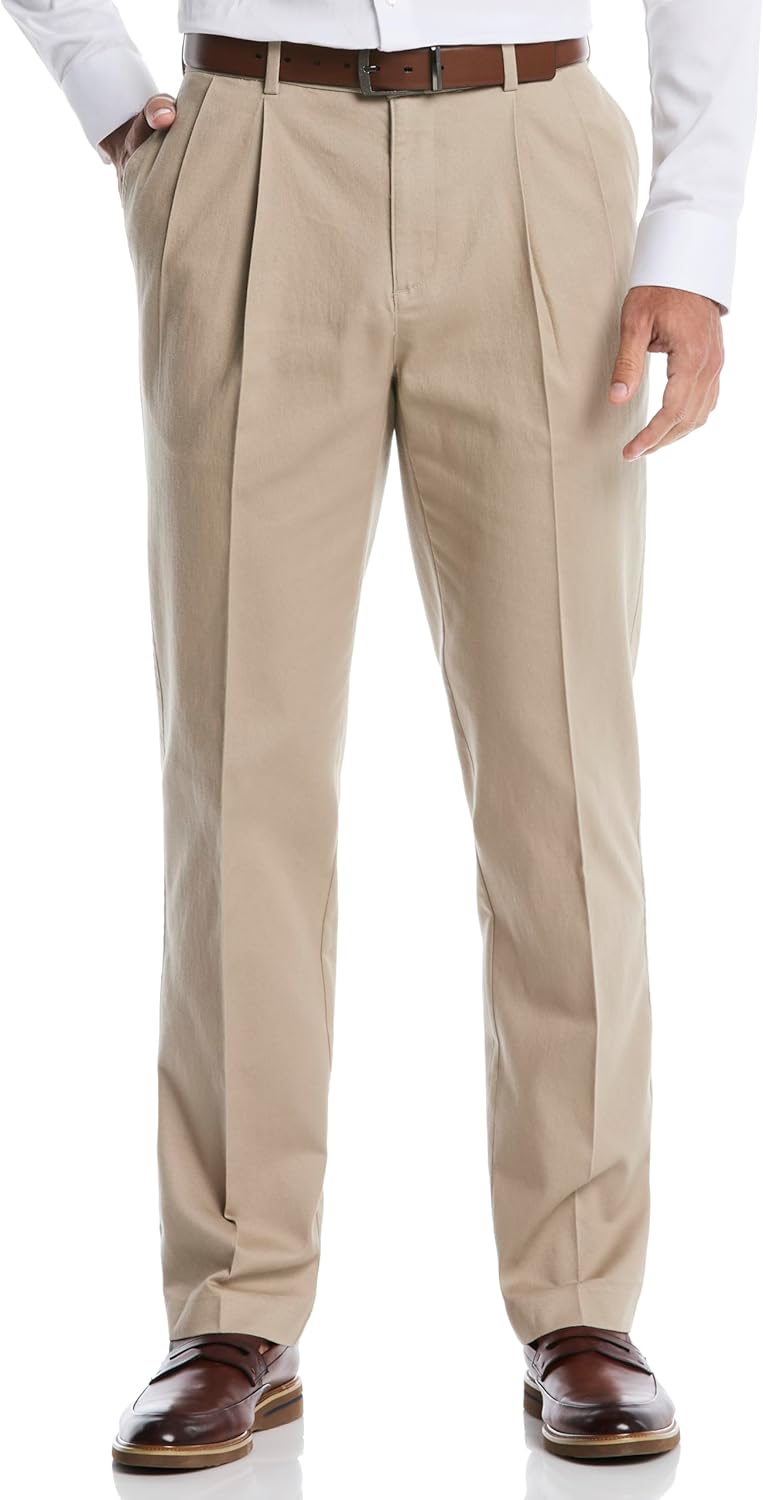 Savane Mens Double Pleated Geo Straight Fit Chino Pants (Available in Big & Tall)
