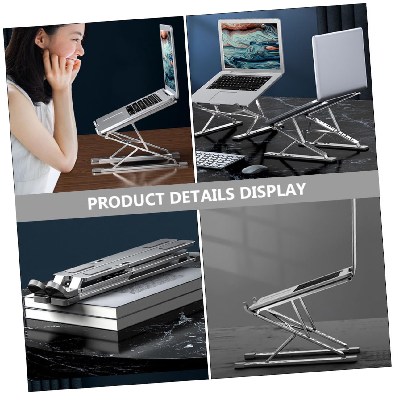 Soporte Portátil para Ordenador Base de Aluminio para Disipación de Soporte Plegable y Resistente para Laptops Compatible con Macbook y