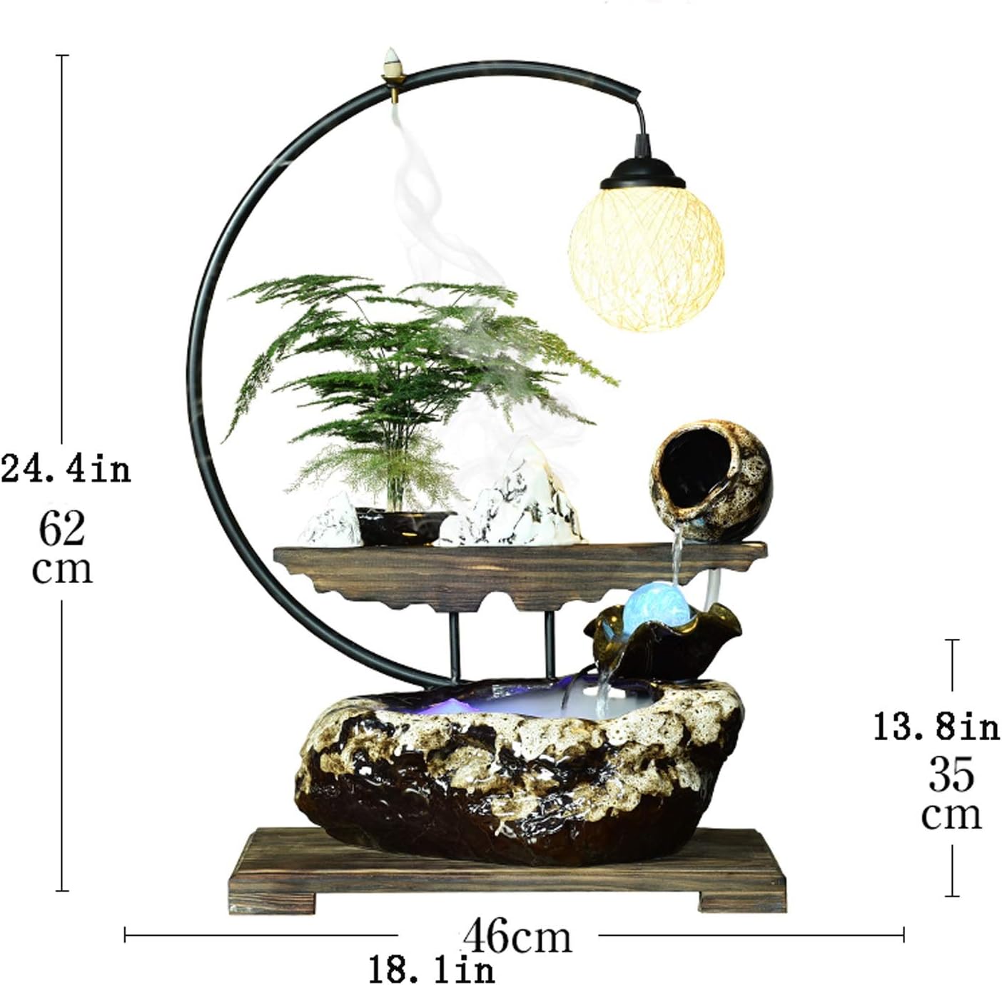 Incense Burner Ceramic Backflow Incense Burner Household Backflow Incense Cone Holder Burner Waterfall Incense Burner Creative Backflow Incense Burner Ornaments Incense Holder (Color : A)