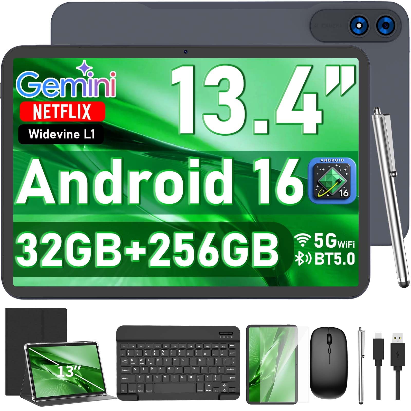 Amazon.com : 13 Inch Tablet, Android 16 Tablet with Keyboard, 32GB