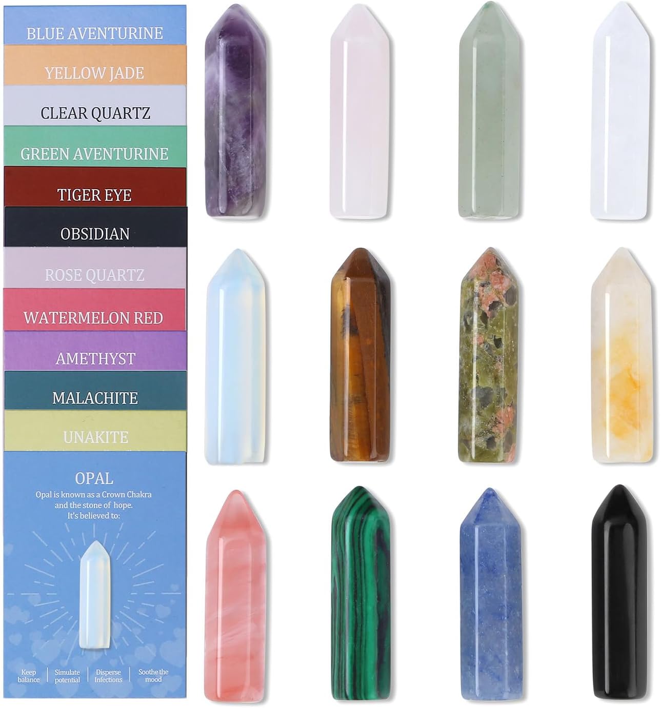 DUQGUHO 1 Inch Hearts Crystals and Healing Stones Reiki Gems Healing Crystals Amethyst Crystal Hearts Set Rose Quartz Heart Shaped Crystals Bulk Polished Gemstones Spiritual Gifts for Women 12 PCS