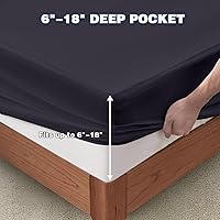 Vista 5 de Protector de colchón tamaño individual, funda de colchón impermeable con bolsillo profundo de 18 pulgadas, cubierta de cama estilo sábana bajera