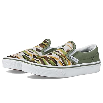 Vans Kids Classic Slip On (Little Kid) Kids Shoes Painted Camo Green/Multi