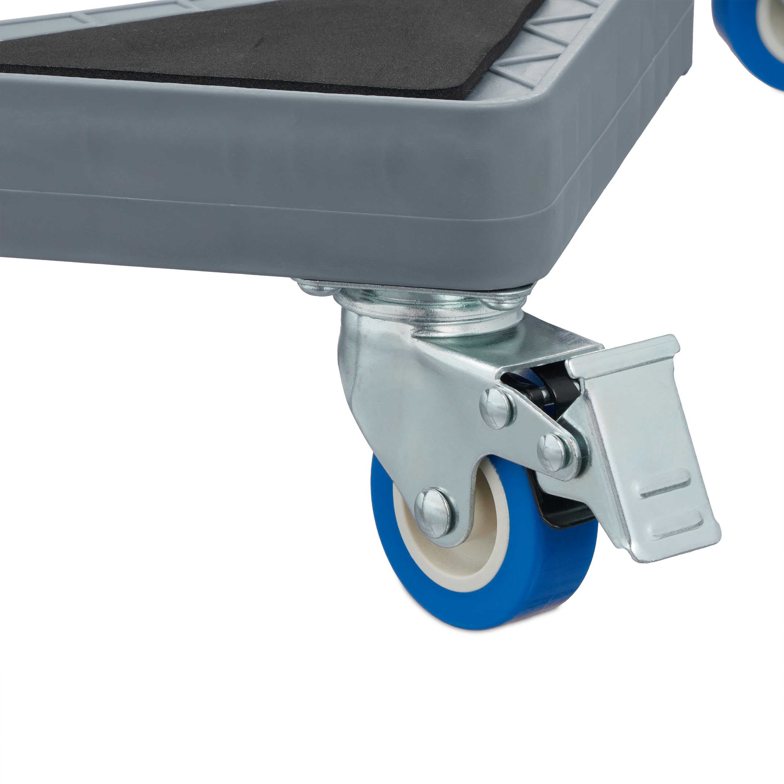 Relaxdays Soporte Macetas con Ruedas, Bandeja Maceteros Cuadrada, Extensible, 44x44–70x70 cm, Plástico, Gris y Plateado