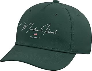 Mackinac Island Michigan Adjustable Baseball Hat